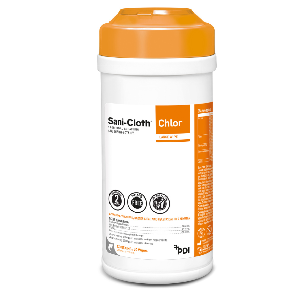 Sani-Cloth® Chlor Sporizid-Tücher, Tube mit 50 Stück